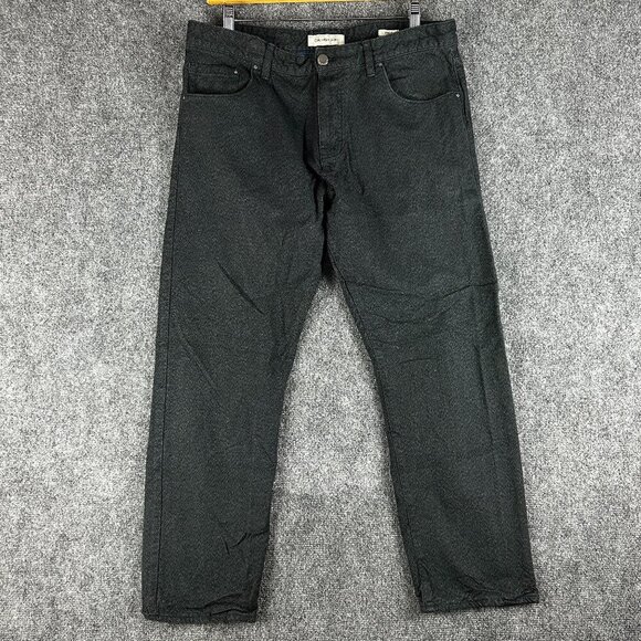 Calvin Klein Jeans Pants Mens 38 Straight Dark Gray 5 Pocket Style Cotton Stretc - Picture 1 of 11